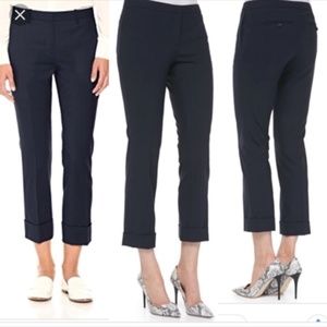 Theory Black Wool Dyer Cropped Pants